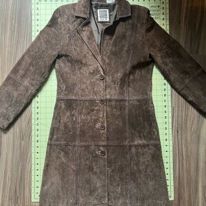Brown Leather Trench Coat